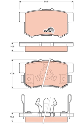 Set placute frana,frana disc GDB3438 TRW