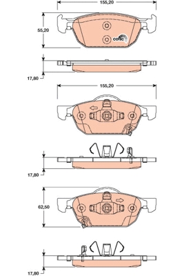 Set placute frana,frana disc GDB3476 TRW