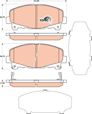 Set placute frana,frana disc GDB3477 TRW