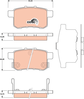 Set placute frana,frana disc GDB3482 TRW