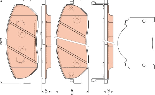 Set placute frana,frana disc GDB3483 TRW