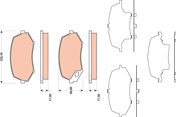 Set placute frana,frana disc GDB3486 TRW