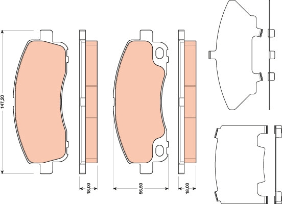 Set placute frana,frana disc GDB3487 TRW