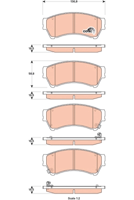 Set placute frana,frana disc GDB3501 TRW