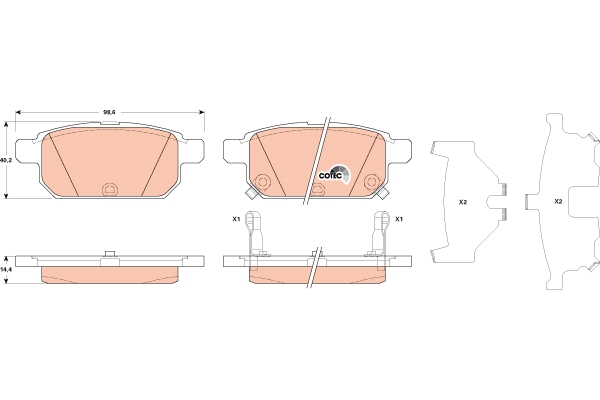 Set placute frana,frana disc GDB3529 TRW