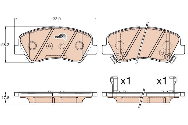 Set placute frana,frana disc GDB3548 TRW