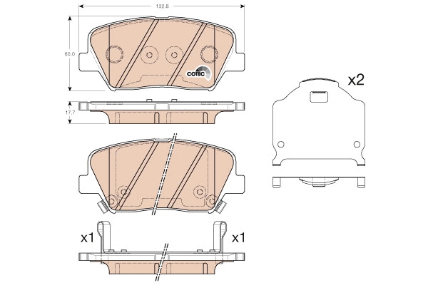 Set placute frana,frana disc GDB3549 TRW