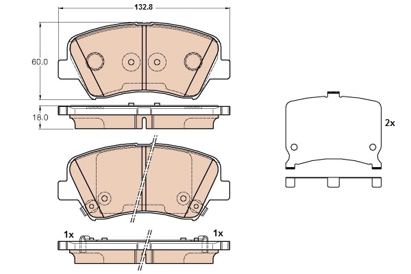 Set placute frana,frana disc GDB3552 TRW