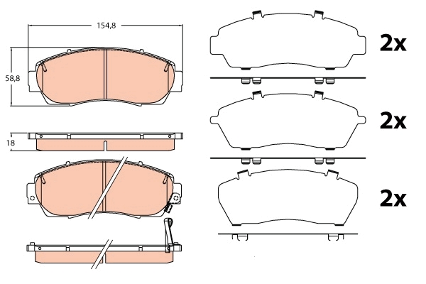 Set placute frana,frana disc GDB3581 TRW