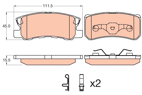 Set placute frana,frana disc GDB3595 TRW