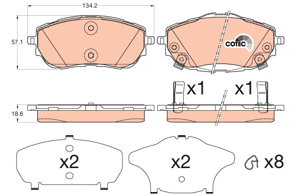 Set placute frana,frana disc GDB3598 TRW