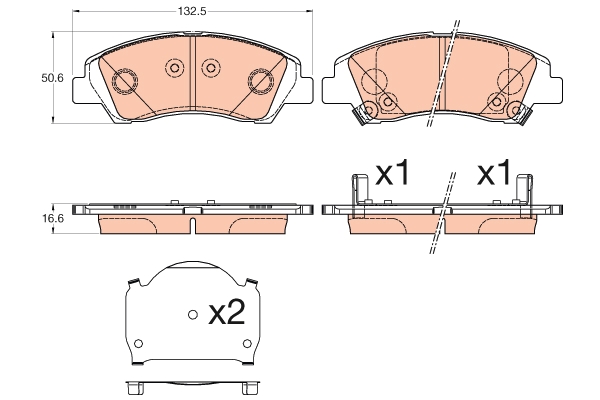 Set placute frana,frana disc GDB3618 TRW