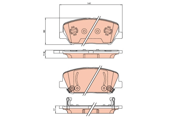 Set placute frana,frana disc GDB3621 TRW