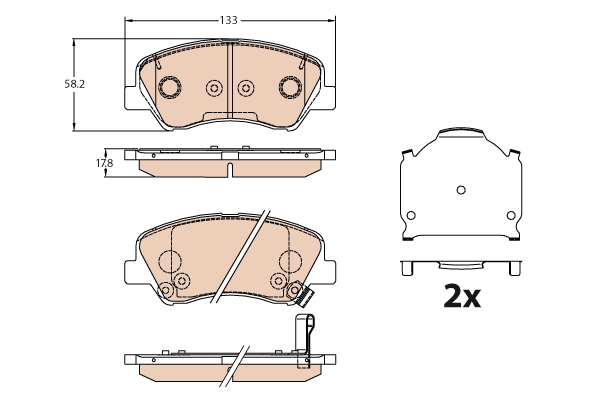 Set placute frana,frana disc GDB3630 TRW