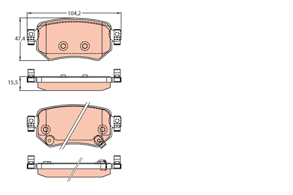 Set placute frana,frana disc GDB3632 TRW