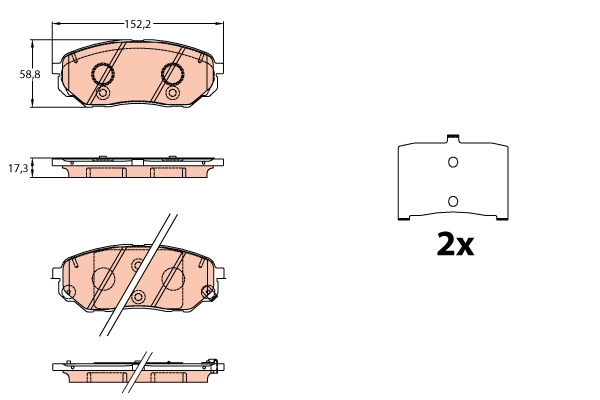 Set placute frana,frana disc GDB3638 TRW