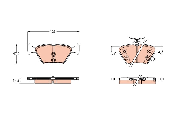 Set placute frana,frana disc GDB3639 TRW