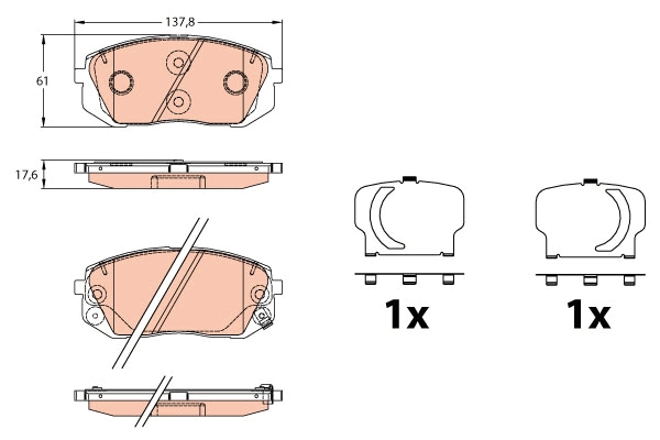 Set placute frana,frana disc GDB3642 TRW