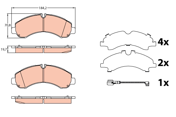 Set placute frana,frana disc GDB3645 TRW