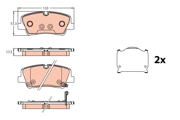 Set placute frana,frana disc GDB3646 TRW