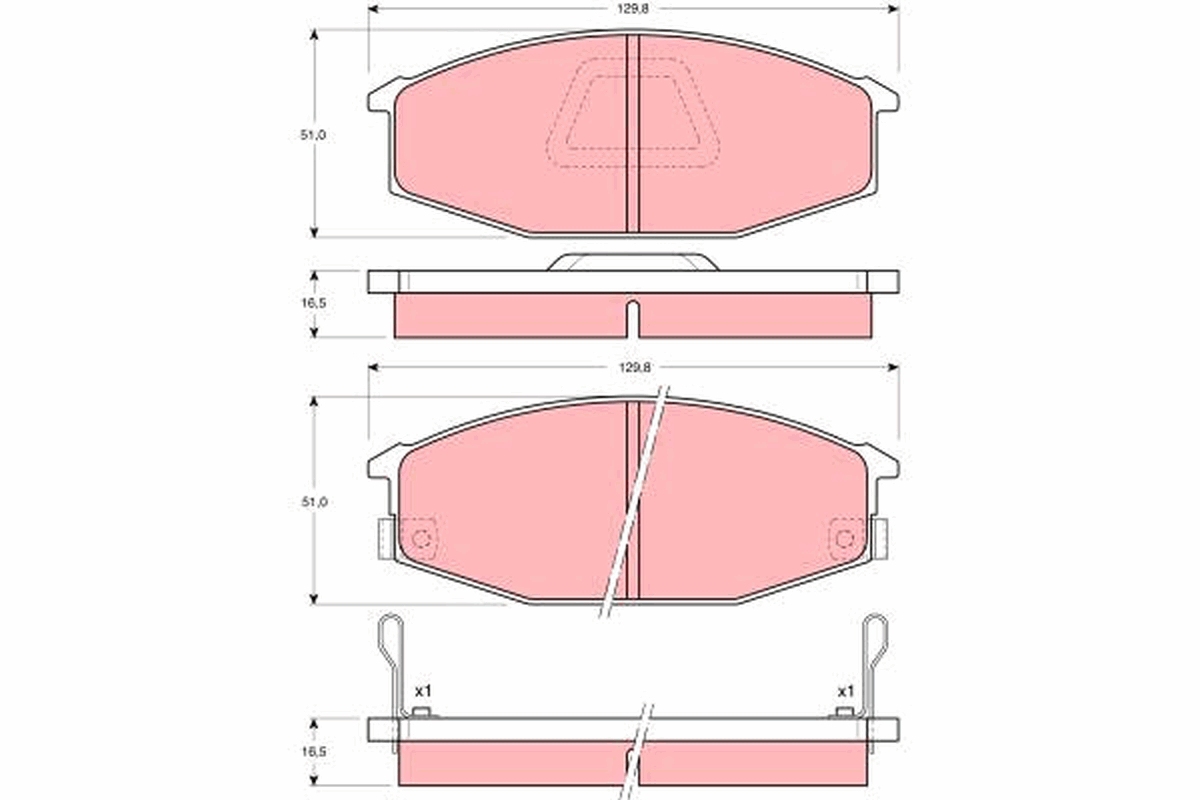 set placute frana,frana disc GDB369 TRW