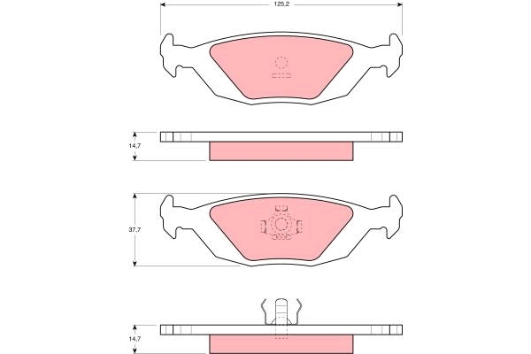 Set placute frana,frana disc GDB392 TRW