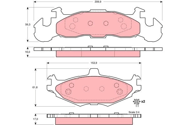 Set placute frana,frana disc GDB4003 TRW