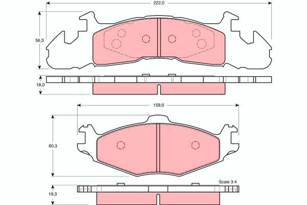 set placute frana,frana disc GDB4007 TRW