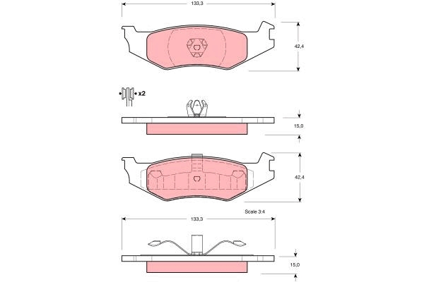 Set placute frana,frana disc GDB4012 TRW