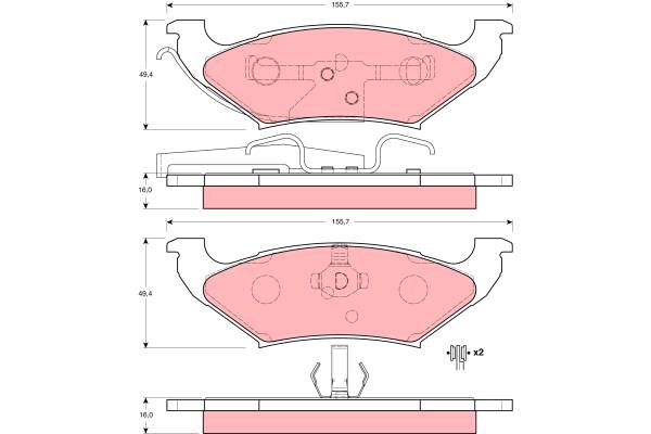 Set placute frana,frana disc GDB4045 TRW