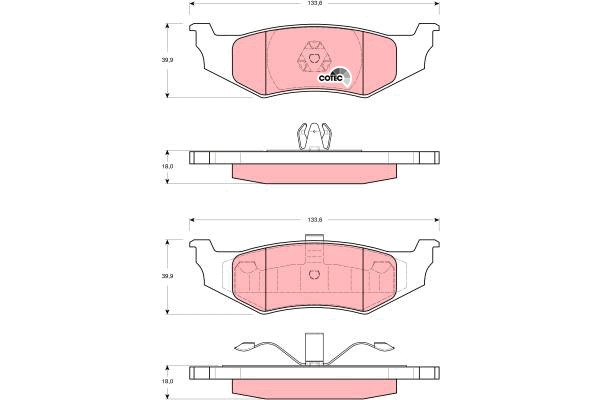 Set placute frana,frana disc GDB4119 TRW