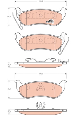 Set placute frana,frana disc GDB4139 TRW