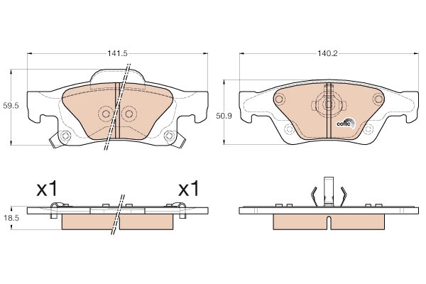 Set placute frana,frana disc GDB4448 TRW