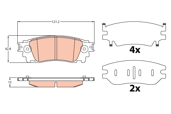 Set placute frana,frana disc GDB4459 TRW