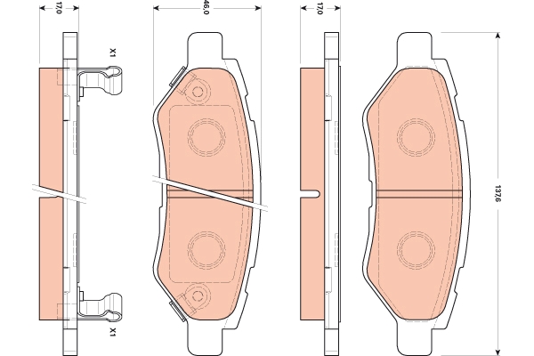 Set placute frana,frana disc GDB4602 TRW