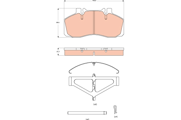 Set placute frana,frana disc GDB5004 TRW