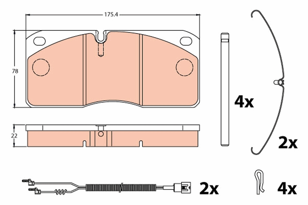 Set placute frana,frana disc GDB5005 TRW