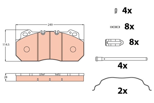 Set placute frana,frana disc GDB5019 TRW