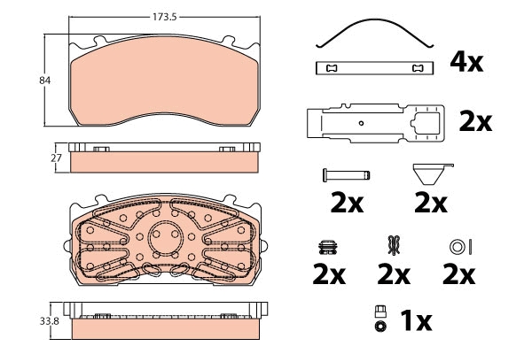 Set placute frana,frana disc GDB5073 TRW