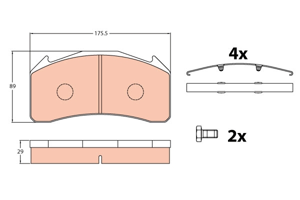 Set placute frana,frana disc GDB5088 TRW