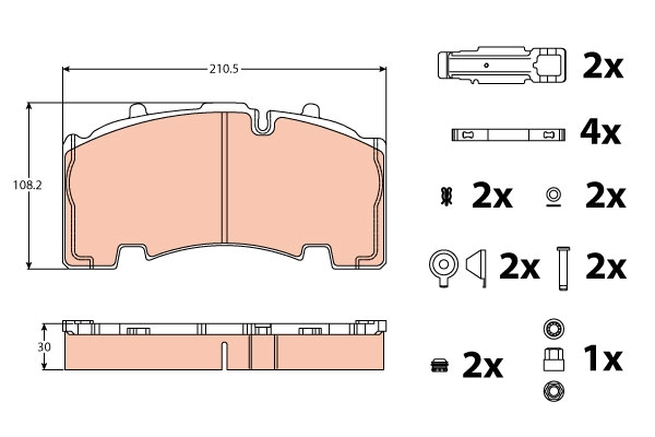 Set placute frana,frana disc GDB5093 TRW