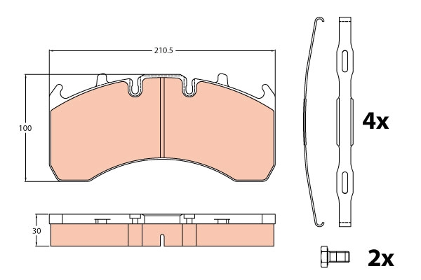 Set placute frana,frana disc GDB5098 TRW