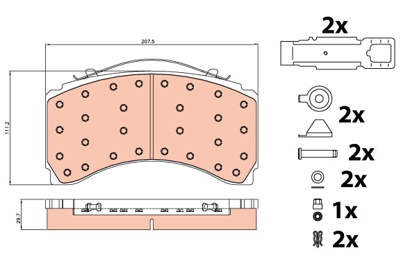 Set placute frana,frana disc GDB5116 TRW