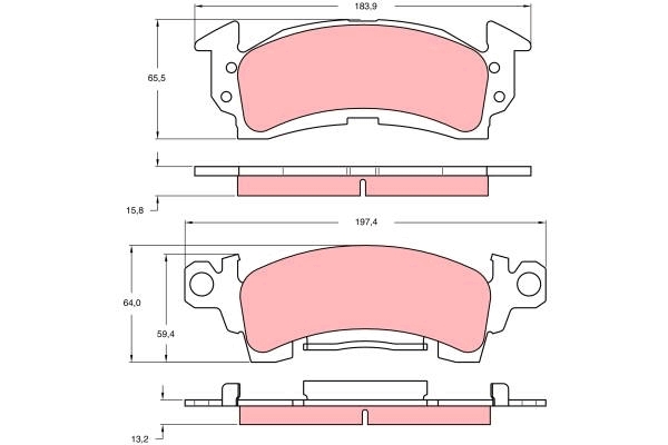 Set placute frana,frana disc GDB742 TRW