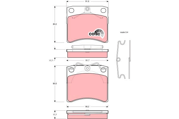 Set placute frana,frana disc GDB791 TRW