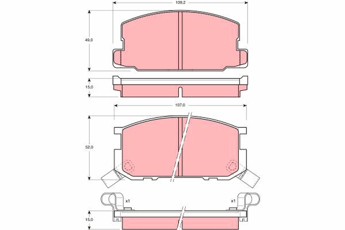 set placute frana,frana disc GDB799 TRW