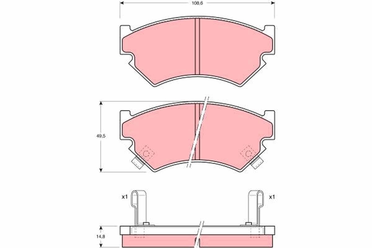set placute frana,frana disc GDB899 TRW