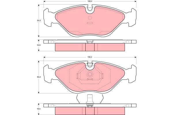 Set placute frana,frana disc GDB969 TRW