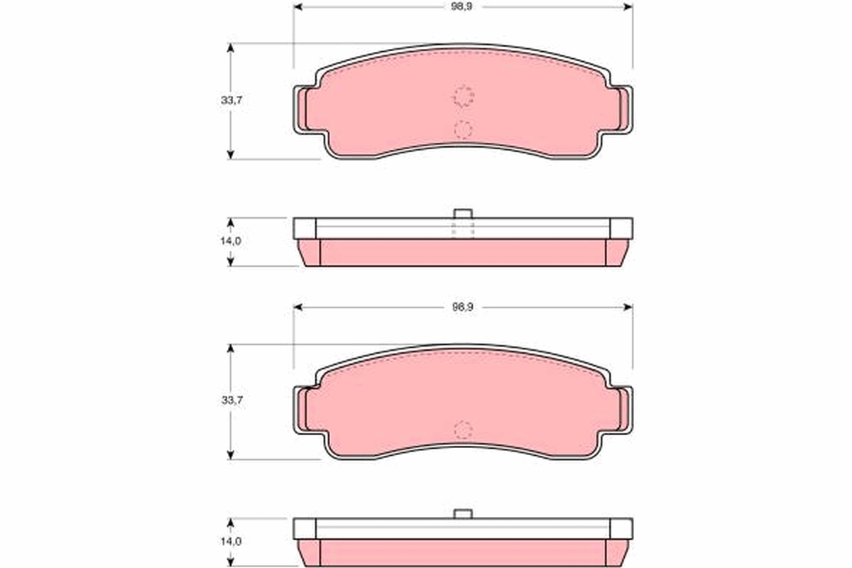set placute frana,frana disc GDB982 TRW