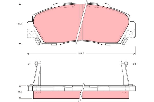 Set placute frana,frana disc GDB995 TRW